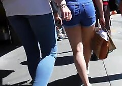 BootyCruise: Asiatisk Babes Leg Kunst 29: Blue Denim Shorts