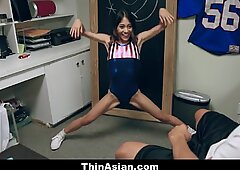 Asian Gymnast Stretched Out By Big White Dick